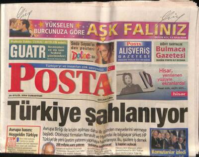 Posta Gazetesi 25 Eylül 2004 - Bülent Arınç Tarihi Çağrıyı Yaptı GZ82656 - 1