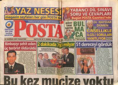 Posta Gazetesi 25 Haziran 2007 - AKPnin Yeni Hedefi Anayasa Ve Köşk GZ116742 - 1