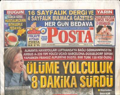 Posta Gazetesi 25 Mart 2015 - Ölüme Yolculuk 8 Dakika Sürdü GZ107080 - 1