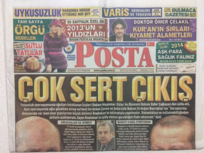 Posta Gazetesi 26 Aralık 2013 - Yolsuzluk Operasyonlarına Çok Sert Çıkış GZ27993 - 1