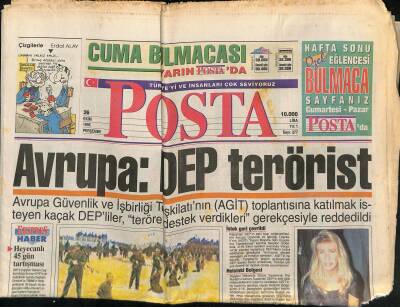 Posta Gazetesi 26 Ekim 1995 - Türkiyeye Halife Rolü - Avrupa DEP Terörist GZ123178 - 1