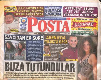 Posta Gazetesi 27 Ocak 2013 - Atatürk Havalimanı 3 Yıl Sonra Kapanıyor - Arenada Yıldızlı Gece GZ109786 - 1