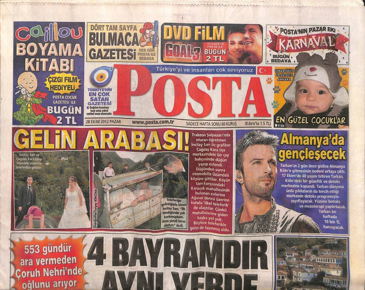 Posta Gazetesi 28 Ekim 2012 - Tarkan Almanya'da Gençleşecek ! - Galatasaray Bayramda Kükredi! GZ138655 - 1