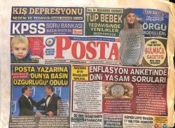 Posta Gazetesi 28 Kasım 2013 - Posta Yazarı Nedim Şenere Dünya Basın Özgürlüğü Ödülü GZ100430 - 1