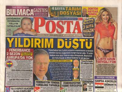 Posta Gazetesi 29 Ağustos 2013 - Aziz Yıldırım Düştü - Amerika Rusyayı Bekliyor GZ116684 - 1