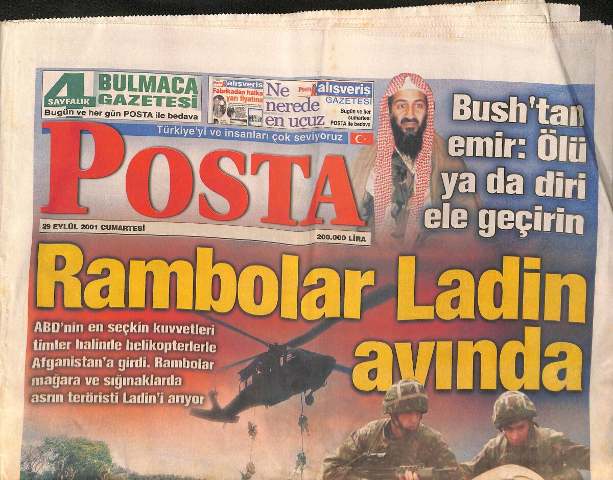 Posta Gazetesi 29 Eylül 2001 - Bush'tan Emir 