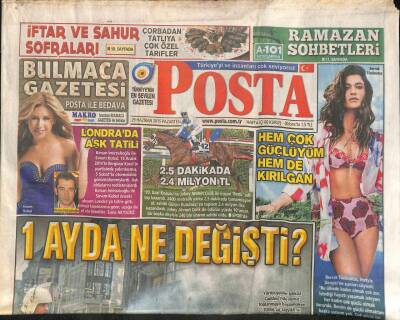 Posta Gazetesi 29 Haziran 2015 - Lady Gagada İsyan Etti - Londrada Aşk Tatili * Kenan İmirzalıoğlu , Sinem Kobal GZ98267 - 1