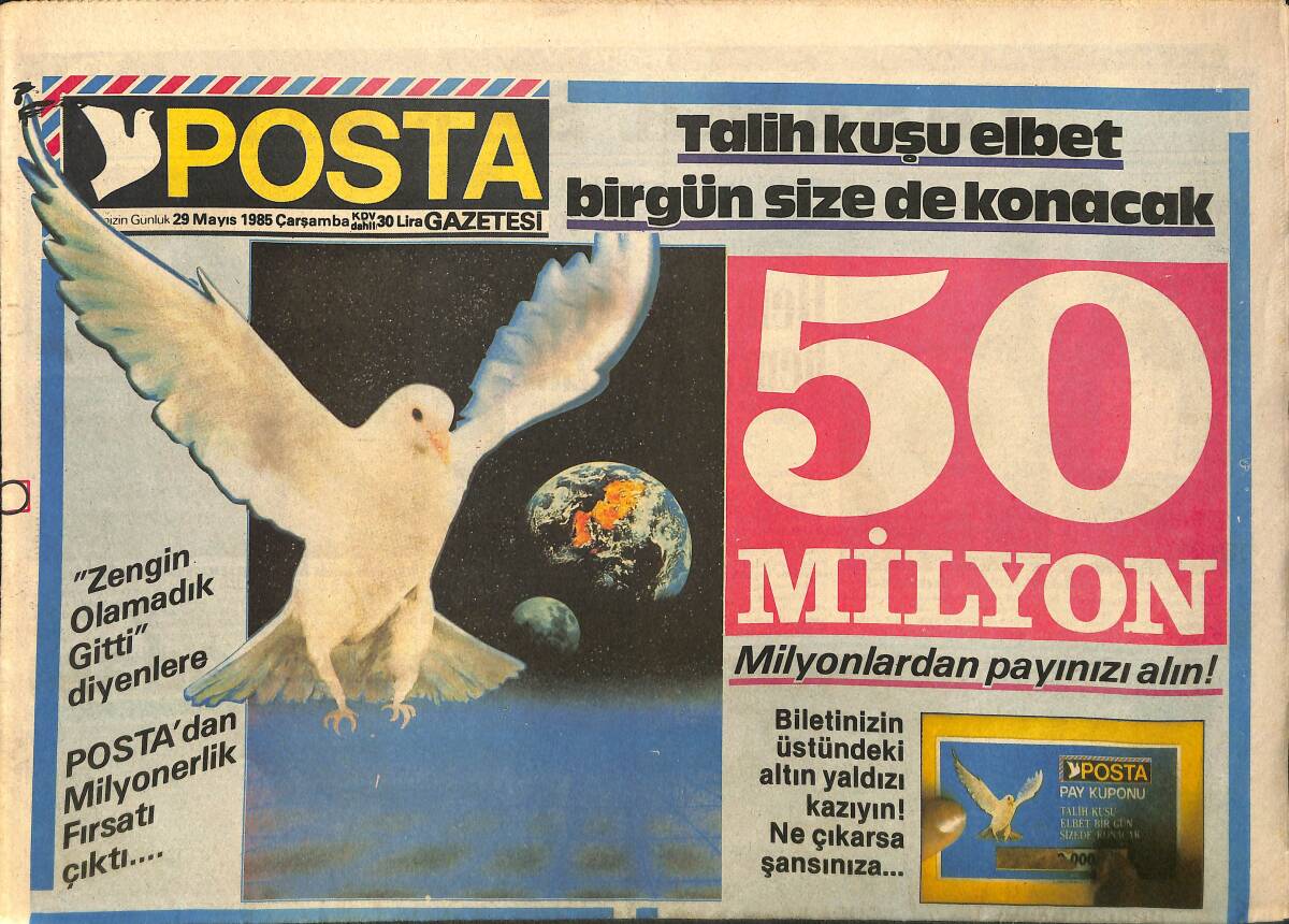 Posta Gazetesi 29 Mayıs 1985 - Şimdi Daha Güzeliz Türkan Şoray-Hülya Koçyiğit-Fatma Girik-Ajda Pekkan-Meral Zeren GZ157584 - 1