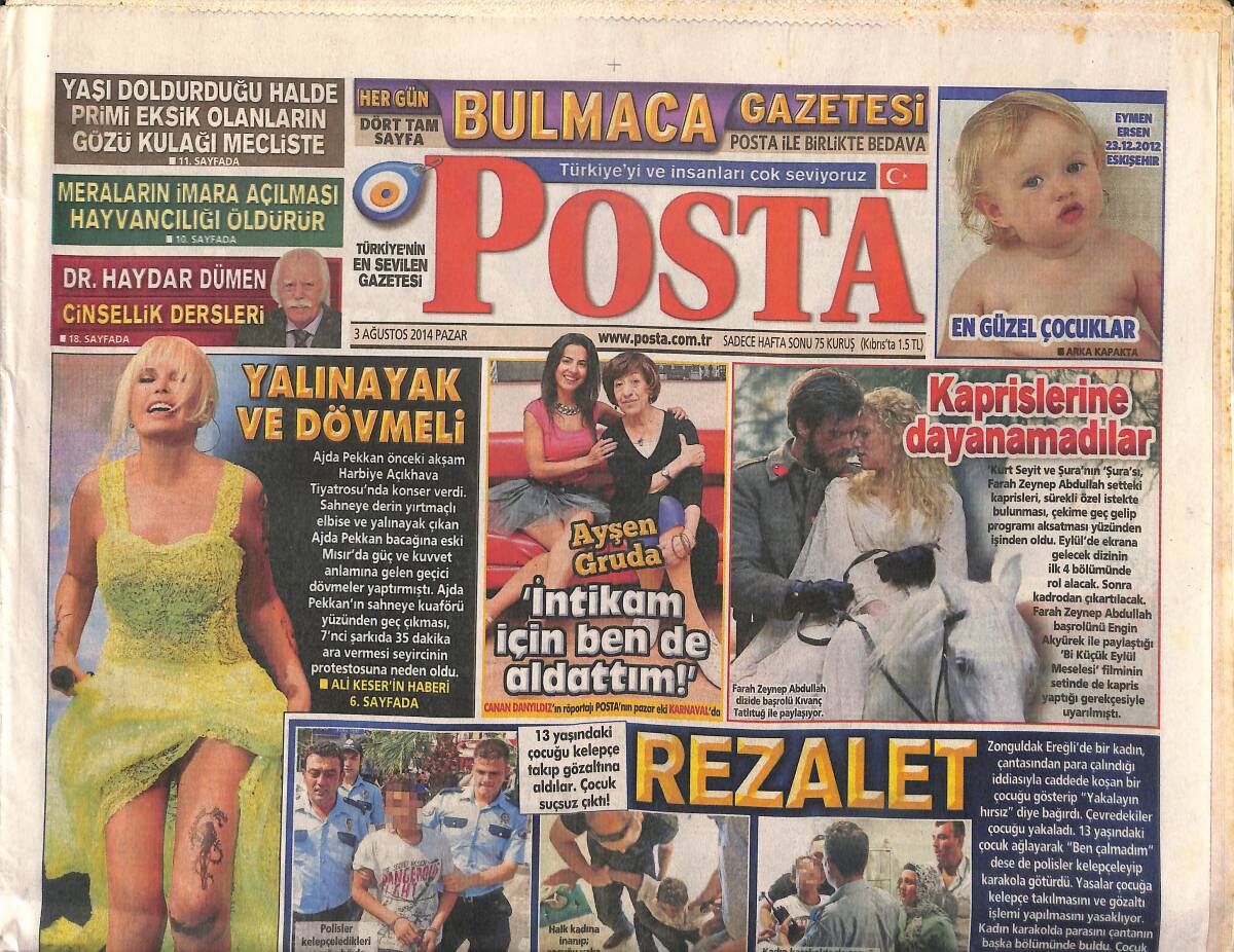 Posta Gazetesi 3 Ağustos 2014 - Ayşen Gruda 