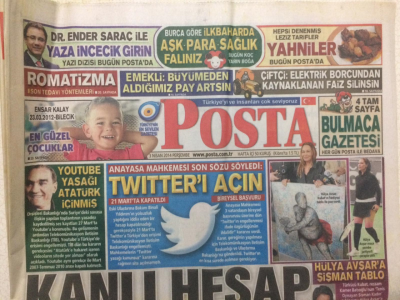 Posta Gazetesi 3 Nisan 2014 - Hülya Avşara Şişman Tablo GZ27984 - 1
