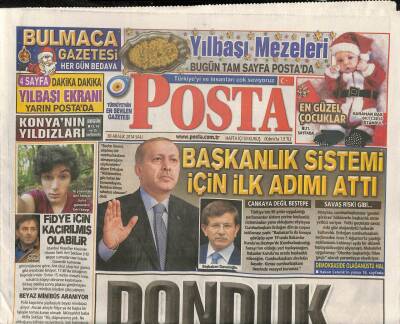 Posta Gazetesi 30 Aralık 2014 - Diyanet Yılbaşına Gayrimeşrudedi GZ106314 - 1