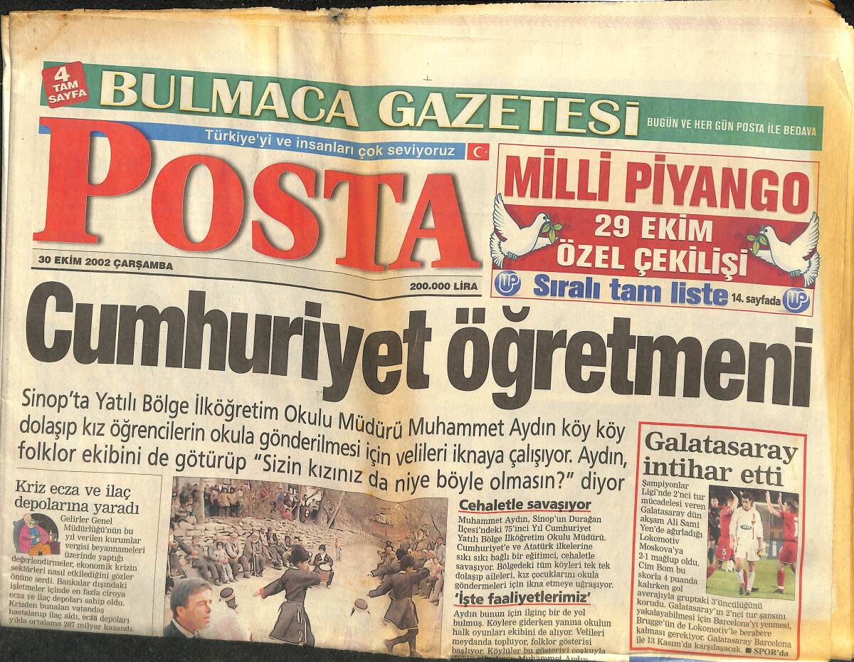Posta Gazetesi 30 Ekim 2002 - Nihat Kahveci Zirvede - İlhan Mansız Yuvadan Uçuyor GZ153069 - 1