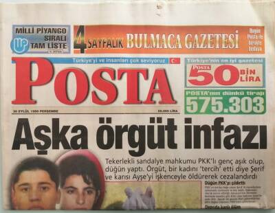 Posta Gazetesi 30 Eylül 1999 İbrahim Erkalın Eski Sevgilisinin Yerini Yeni Rol Arkadaşı Aldı - GZ44758 - 1