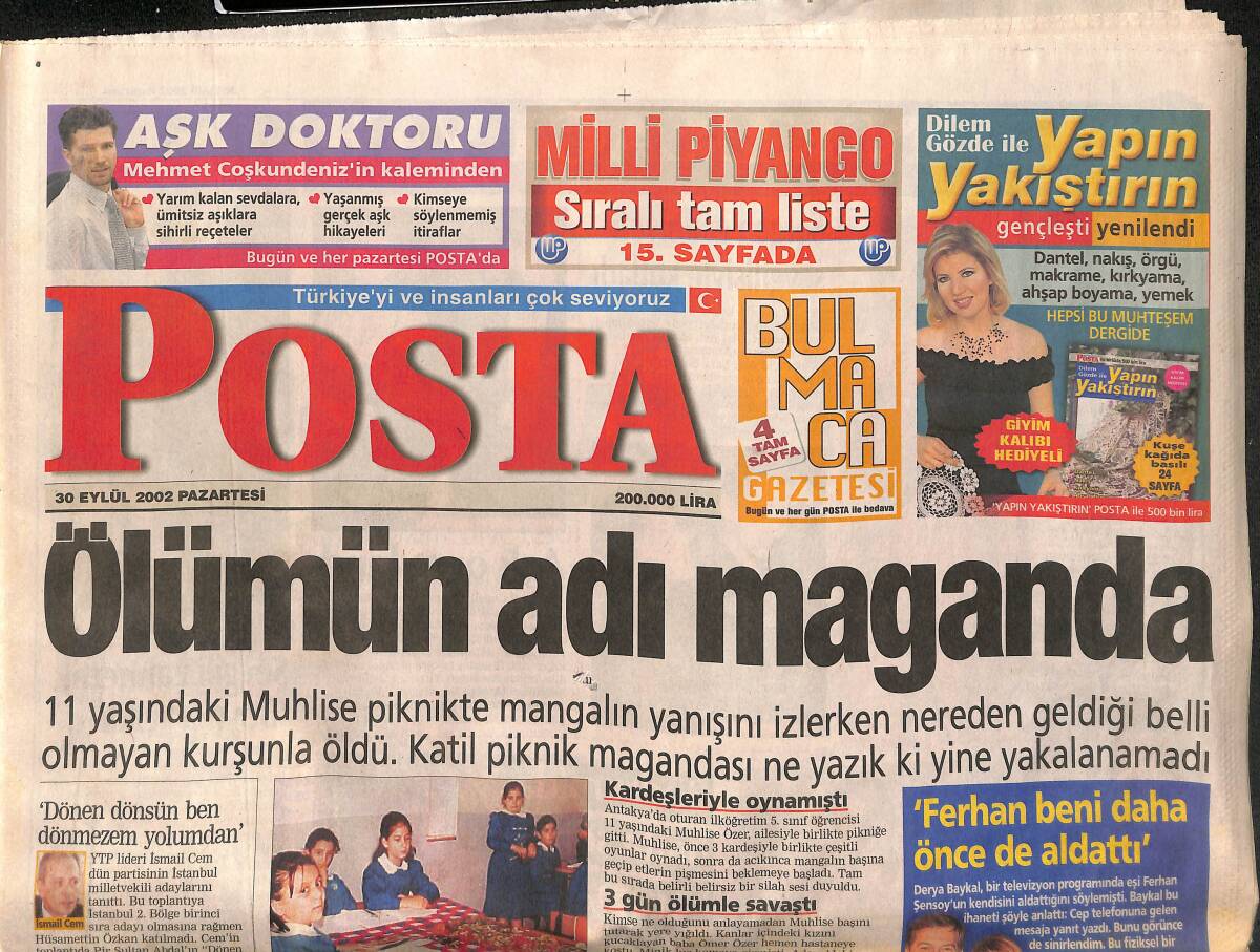 Posta Gazetesi 30 Eylül 2002 - Habur'u Açan Mardin'i Alır - Harry Potter Rekor Kırdı GZ157305 - 1