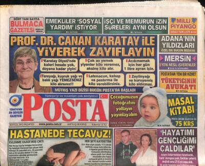 Posta Gazetesi 30 Eylül 2013 - Prof. Dr. Canan Karatay İle Yiyerek Zayıflayın GZ98282 - 1