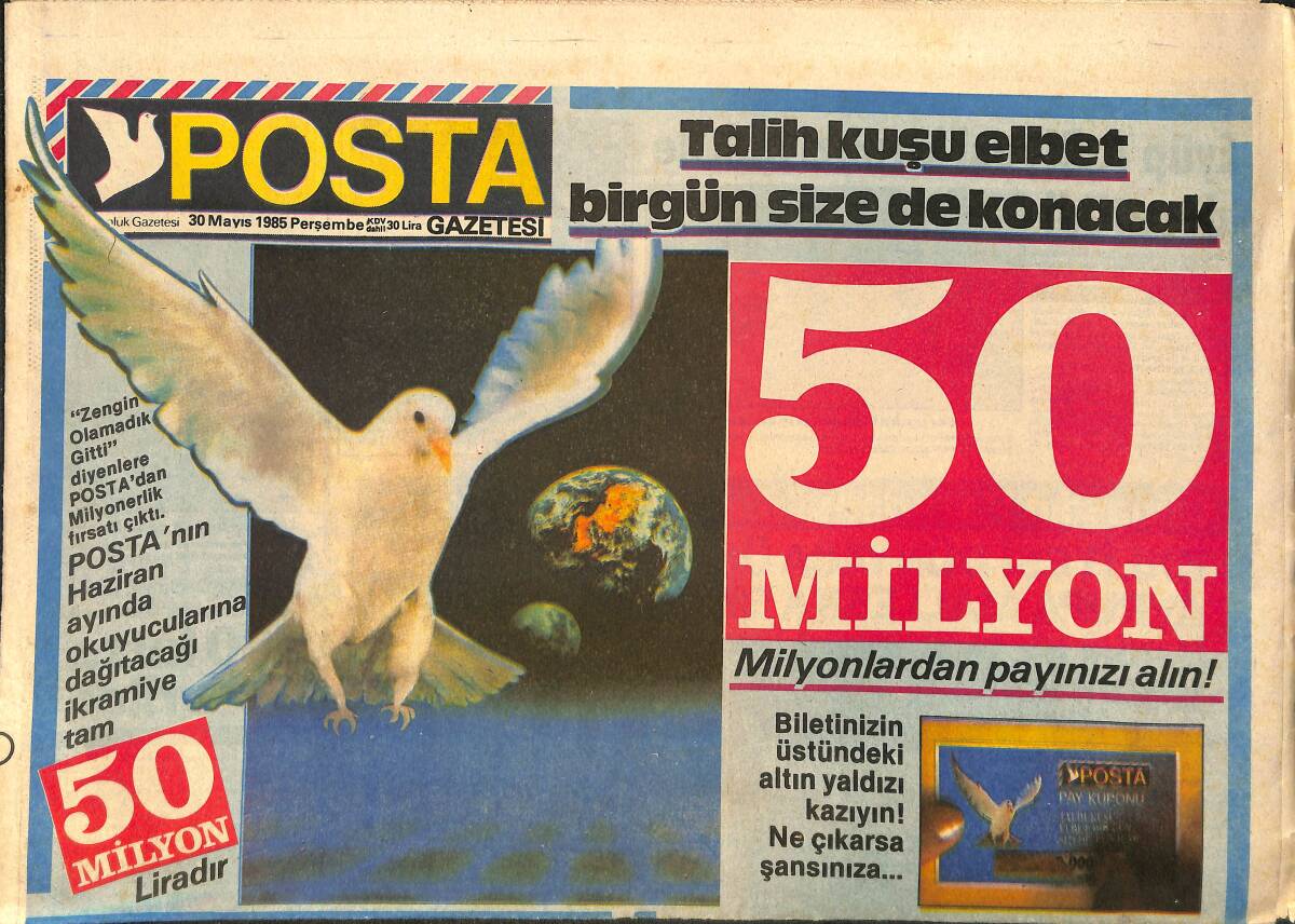 Posta Gazetesi 30 Mayıs 1985 - Avrupa'nın En Zengin Ev Hanımları Ülkemize Geldi - Orduspor Sıkıntıyı Atlatıyor GZ157585 - 1
