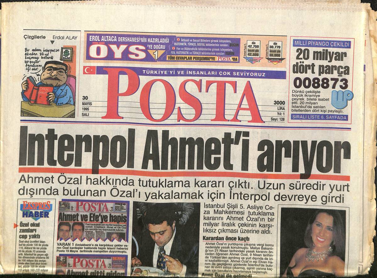 Posta Gazetesi 30 Mayıs 1995 - Müzikalin Ağır Topu Nükhet Duru - Kibariye'yi Dolandırdılar GZ3827 - 1