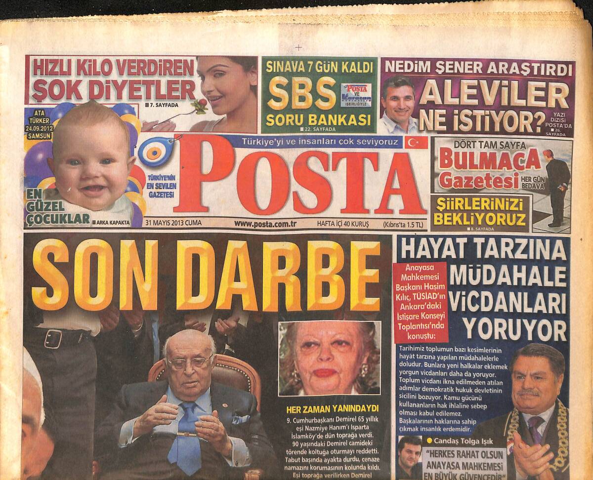 Posta Gazetesi 31 Mayıs 2013 - Fenerbahçe'nin Yeni Hocası Ersun Yanal - Suriyeli Muhalifler Adana'da Kimyasal Silahla Yakalandı GZ158535 - 1