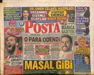 Posta Gazetesi 4 Mayıs 2014 - Herkes Arda Turanı İstiyor - Kayseri Ve Antalya Süper Ligden Düştü GZ125789 - 1