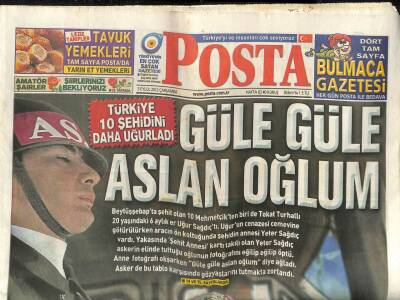 Posta Gazetesi 5 Eylül 2012 - Türkiye 10 Şehidini daha Uğurladı GZ107634 - 1