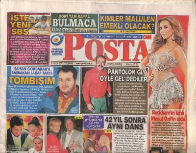 Posta Gazetesi 5 Eylül 2013 - Şahan Gökbakara Başbakan Lakap Taktı Tombişim - David Beckhamın Tahtı Mesut Özilin Oldu GZ116578 - 1