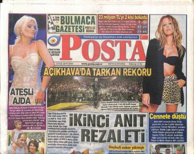 Posta Gazetesi 5 Eylül 2014 - Ajda Pekkan , Polisanın İstanbul Çırağan Sarayındaki 50. Kuruluş Yılı Davetinde Sahneye Çıktı GZ98278 - 1