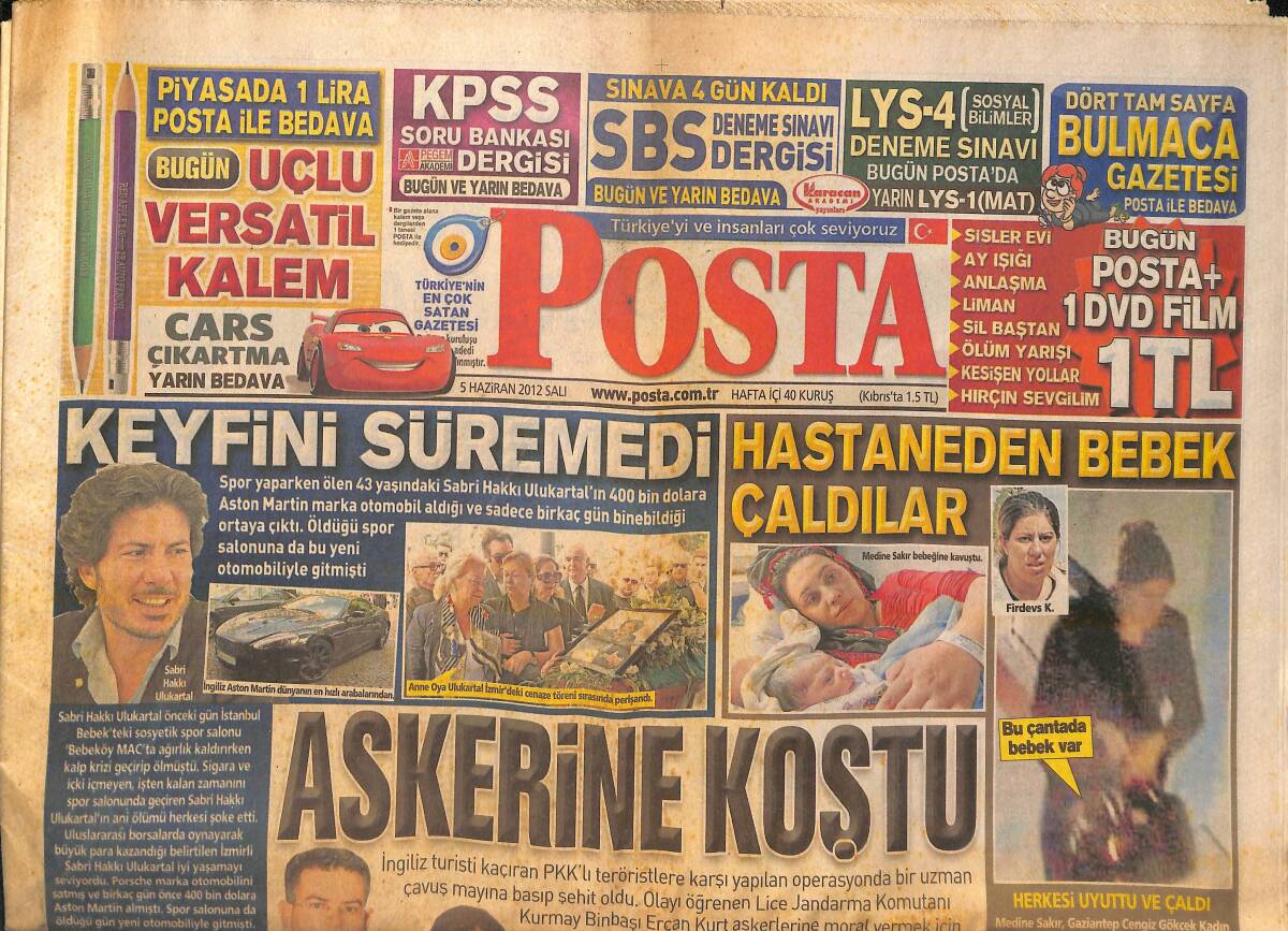 Posta Gazetesi 5 Haziran 2012 - Ali Ağaoğlu 'Misafirlerin Üstüne Gökten Gül Yağdı' - Cimbom'dan Fener' Misilleme! GZ138676 - 1