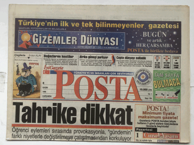 Posta Gazetesi 6 Kasım 1996 - Türkeş Sorulara Sinirlendi GZ5923 - 2