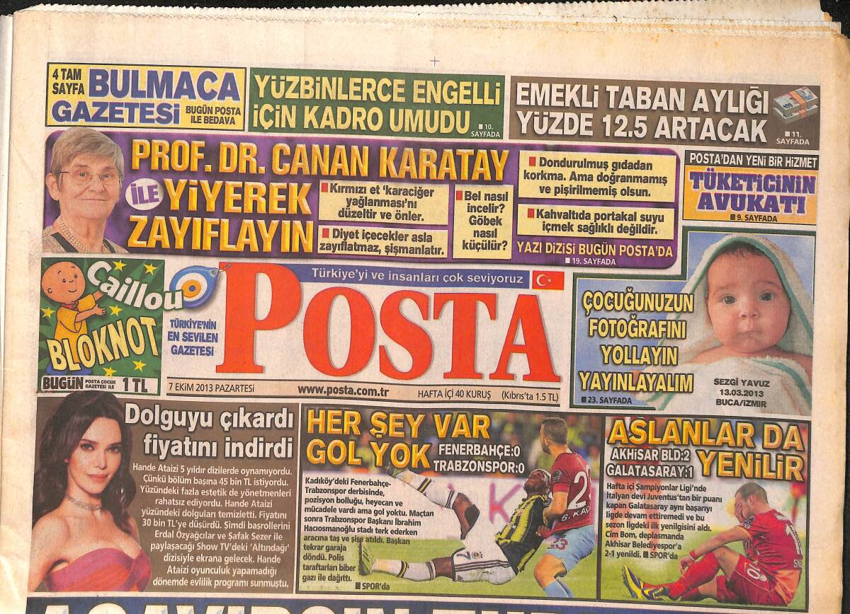 Posta Gazetesi 7 Ekim 2013 - Hande Ataizi 5 Yıldız Dizilerden Teklif Gelmediği İçin Dolgularını Çıkardı GZ158451 - 1