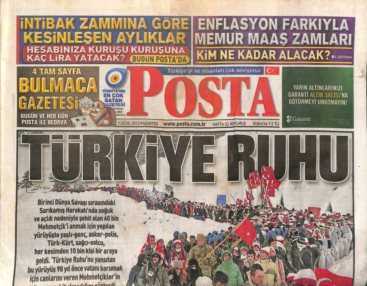 Posta Gazetesi 7 Ocak 2013 - İşte Gerçek Hızır Acil - Kim Karddashian Servet Doğuracak - Fenerbahçe Kartala Acımadı GZ138721 - 1