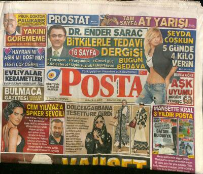 Posta Gazetesi 7 Ocak 2016 - Cem Yılmaza Spiker Sevgili - Zivkovic Kapışması GZ125788 - 1