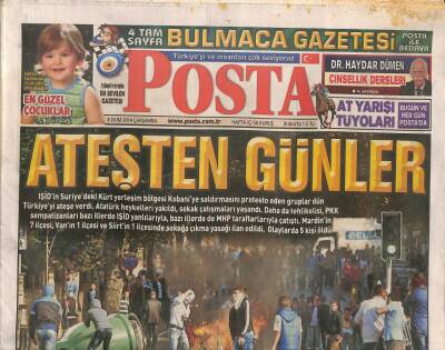 Posta Gazetesi 8 Ekim 2014 - Van Başkalede Bir Atatürk Heykeli Yakıldı GZ106331 - 1
