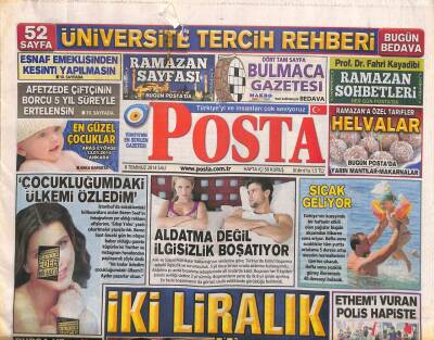Posta Gazetesi 8 Temmuz 2014 - Beren Saat Çocukluğumdaki Ülkemi Özledim GZ106361 - 1