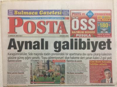 Posta Gazetesi 9 Aralık 2003 - Fatih Terim Çare Arıyor, Lucescu Kükredi GZ23562 - 1
