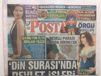 Posta Gazetesi 9 Aralık 2014 - Tuğba Büyüküstün 2.4 Milyon TLye Reklam Yıldızı GZ27660 - 1