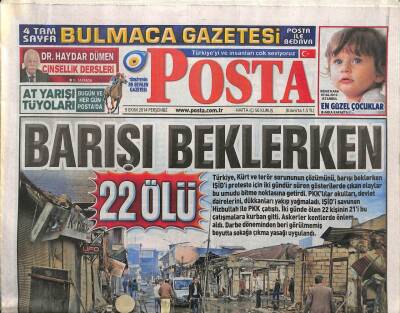 Posta Gazetesi 9 Ekim 2014 - Suriyeliye Çalışma Belgesi Verilecek GZ100135 - 2