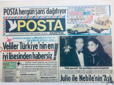 Posta Gazetesi 9 Mart 1985 - Julio İle Nebilenin Aşkı GZ41901 - 1