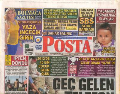 Posta Gazetesi 9 Mayıs 2013 - Türkiye Kupasında Finali Fenerbahçe İle Trabzonspor Oynayacak GZ106490 - 1