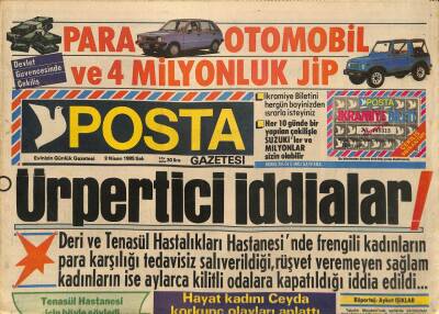 Posta Gazetesi 9 Nisan 1985 - Başhekim Nevzat Uraz Paraları Dostuna Yedireceğine Bana Yedir dedi GZ114586 - 1