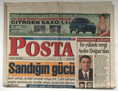 Posta Gazetesi 9 Nisan 1999 - Sandığın Gücü GZ5539 - 1
