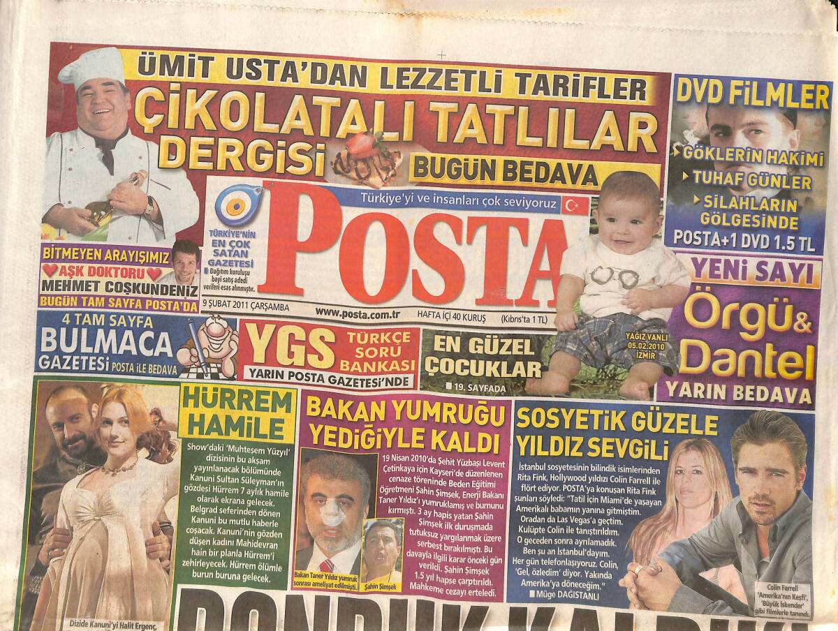 Posta Gazetesi 9 Şubat 2011 - Demet Akalın İle Aşk Hagi'yi Kızdırdı - Tuba Büyüküstün'e Son Dakika Şoku! GZ138660 - 1