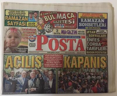 Posta Gazetesi 9 Temmuz 2013 - Gezi Parkının Açılış Ve Kapanışı Bir Anda Oldu GZ28096 - 1