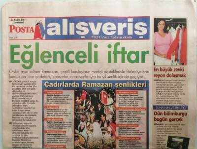 Posta Gazetesi Alışveriş Eki 23 Ekim 2004 Eğlenceli İftar -GZ44760 - 2