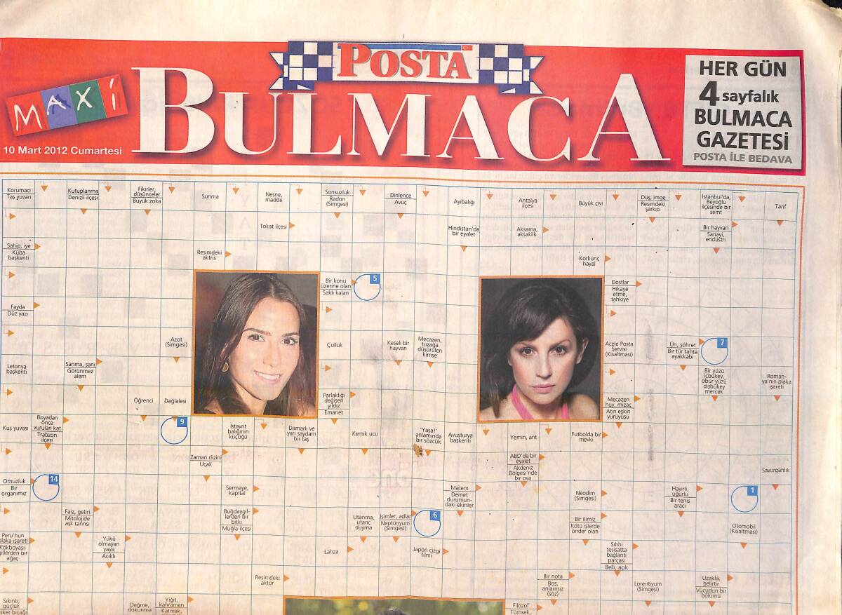 Posta Gazetesi Bulmaca Eki 10 Mart 2012 GZ159768 - 1