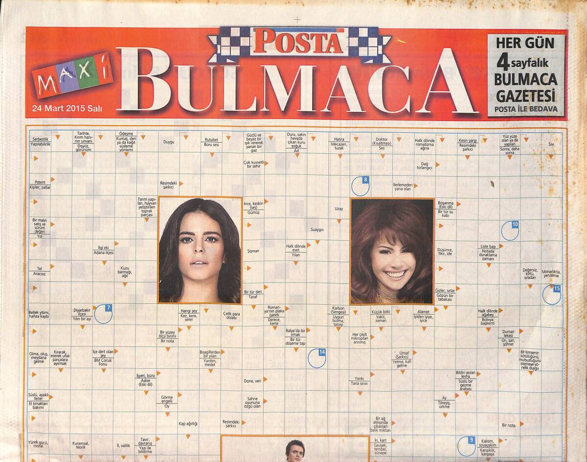 Posta Gazetesi Bulmaca Eki 24 Mart 2015 GZ159772 - 1