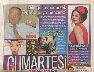 Posta Gazetesi Cumartesi Eki 2 Ağustos 2014 - Sıradışı Din Adamı Ahmet Muhsin Tuzel Tabuları Yıkıyor GZ116632 - 1