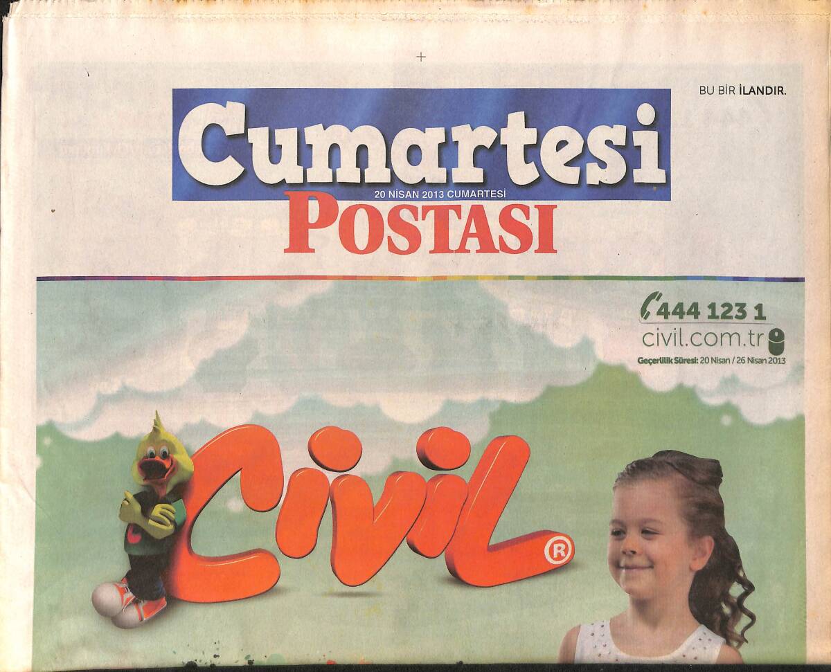 Posta Gazetesi Cumartesi Eki 20 Nisan 2013 GZ158351 - 1