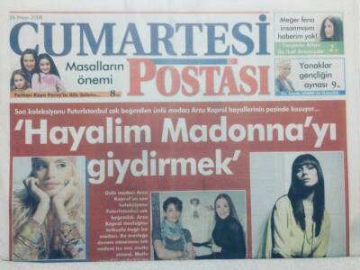 Posta Gazetesi Cumartesi Eki 26 Nisan 2008 - Modacı Arzu Kaprol Hayalim Madonnayı Giydirmek GZ47680 - 1