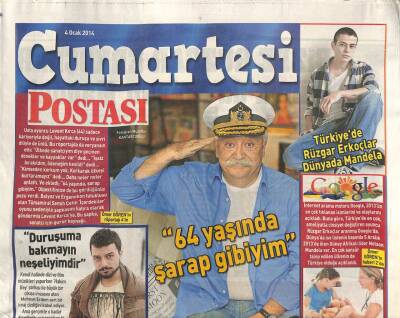 Posta Gazetesi Cumartesi Eki 4 Ocak 2014 - Usta Oyuncu Levent Kırca 64 Yaşında Şarap Gibiyim GZ100632 - 1
