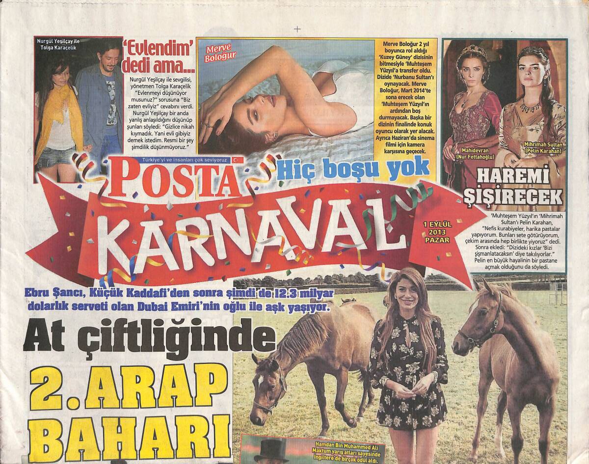 Posta Gazetesi Karnaval Eki 1 Eylül 2013 - Müziğin Yüz Karası Miley Cyrus - Ronaldo Nerede - At Çiftliğinde 2. Arap Baharı GZ136526 - 1